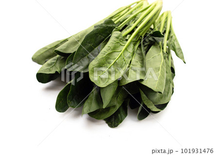 Fresh spinach on white background Fresh spinach on white background 101931476