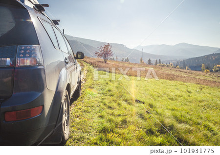 car for traveling with a mountain road car for traveling with a mountain road 101931775