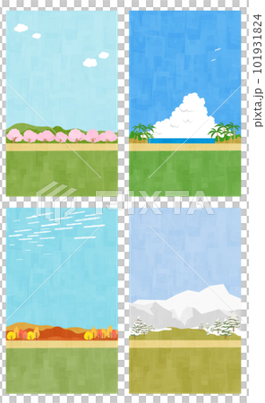 平坦的道路和四季背景材料垂直位置設置 平坦的道路和四季背景材料垂直位置設置 101931824