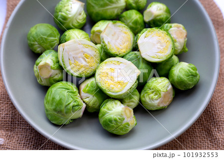 Fresh brussels sprouts. Organic vegetables 101932553