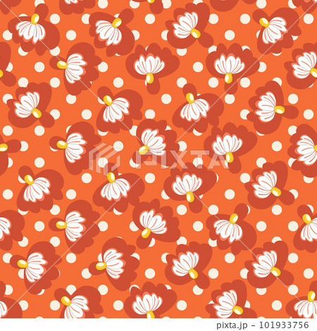 Seamless floral pattern based on traditional folk art ornaments. Colorful chamomile, daisy flowers on color background. Scandinavian style. Vector illustration. Simple minimalistic pattern Seamless floral pattern based on traditional folk art ornaments. Colorful chamomile, daisy flowers on color background. Scandinavian style. Vector illustration. Simple minimalistic pattern 101933756