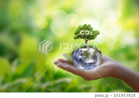Renewable energy-based green businesses can limit climate change and global warming. Clean and environmentally friendly environment without carbon dioxide emissions.Reduce CO2 emission concept. Renewable energy-based green businesses can limit climate change and global warming. Clean and environmentally friendly environment without carbon dioxide emissions.Reduce CO2 emission concept. 101933828