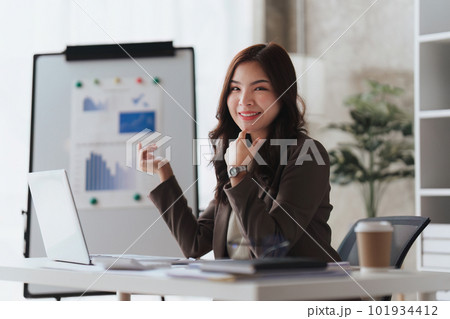 Accountant woman working on laptop and do document, tax, exchange, research, accounting and Financial advisor concept Accountant woman working on laptop and do document, tax, exchange, research, accounting and Financial advisor concept 101934412