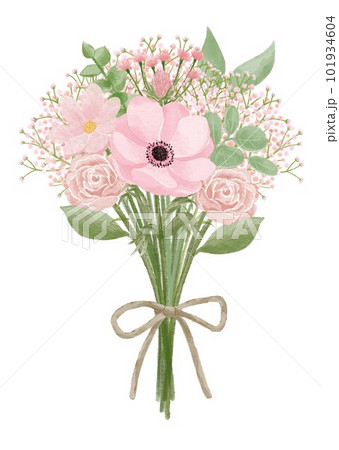 絵画　草花のブーケ 水彩の秋の花ブーケのイラスト素材 [FYI04585369] | ストック