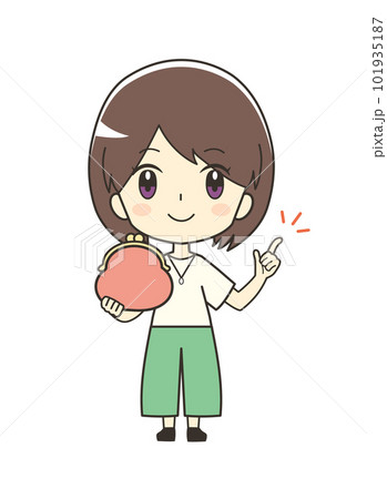 財布を持つ女性のイラスト 財布を持つ女性のイラスト 101935187