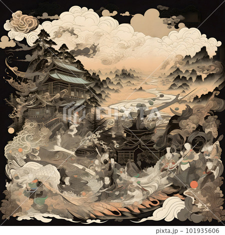 戦国絵巻「AI生成画像」 101935606