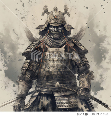 Sengoku warlord Illustration of a samurai - Stock