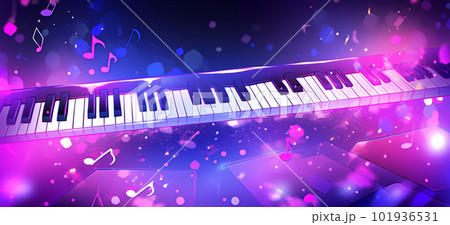 Music background with piano. Illustration AI Generative 101936531