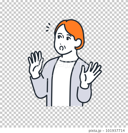 Simple vector illustration set material of a surprised senior woman Simple vector illustration set material of a surprised senior woman 101937714
