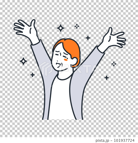 A simple vector illustration material of a floating grandma 101937724