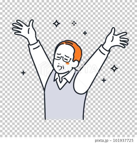 A simple vector illustration material of a floating grandpa A simple vector illustration material of a floating grandpa 101937725