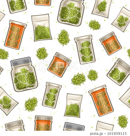 Vector Medical Cannabis Seamless Pattern 101939115