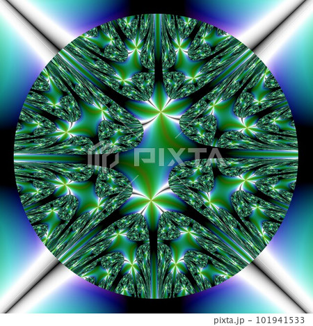 Original handmade artwork (not AI). A unique colourful detailed visualisation of a mathematical object called a fractal. 101941533