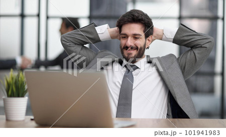 Use your laptop to work online at home and shop online. 101941983