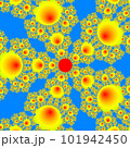 Original handmade artwork (not AI). A unique colourful detailed visualisation of a mathematical object called a fractal. 101942450