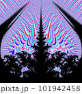 Original handmade artwork (not AI). A unique colourful detailed visualisation of a mathematical object called a fractal. 101942458
