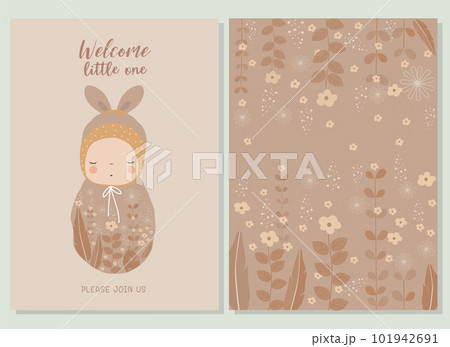 Baby shower celebration greeting and invitation card.Cute newborn baby design.Vector illustrations. 101942691