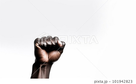 African clenched Fist raised for Black lives matter, gesture against racism isolated on white background. Power,human rights,fight,anti racism protest concept African clenched Fist raised for Black lives matter, gesture against racism isolated on white background. Power,human rights,fight,anti racism protest concept 101942823
