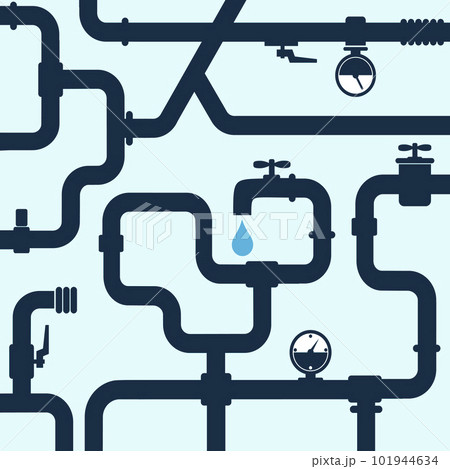Water pipes system, plumbing banner Water pipes system, plumbing banner 101944634