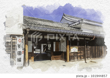 水彩画風　引田　讃州井筒屋敷　香川県東かがわ市 101944857