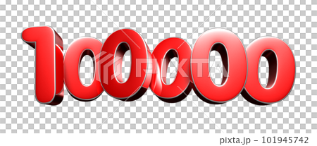 Number 100000 red 3D illustration. 101945742