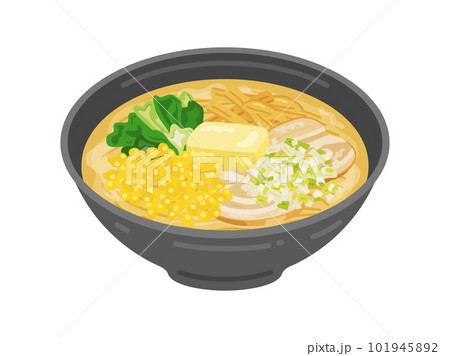 バターをのせた、味噌ラーメンのイラスト バターをのせた、味噌ラーメンのイラスト 101945892