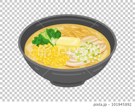 バターをのせた、味噌ラーメンのイラスト バターをのせた、味噌ラーメンのイラスト 101945892