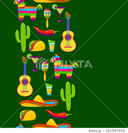 Cinco de Mayo seamless pattern. Mexican holiday items. 101945926