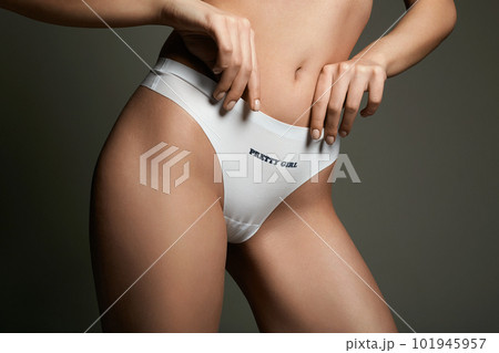 Woman in White Underwear with print 101945957