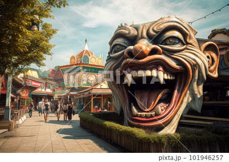 carousel amusement park. Generative AI carousel amusement park. Generative AI 101946257