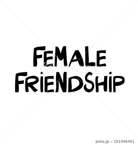 Male friendship. Cute hand drawn lettering in modern scandinavian style. Isolated on white background. Vector stock illustration. 101946461