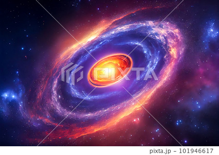 illustration galaxy close-up in space. nebula. Generative AI 101946617