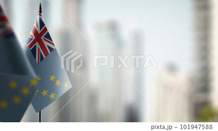 Small flags of the Tuvalu on an abstract blurry background Small flags of the Tuvalu on an abstract blurry background 101947588