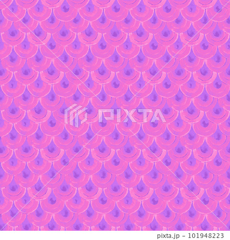 Watercolor Japanese traditional ornament. Fish scales. Vintage seamless pattern. 101948223