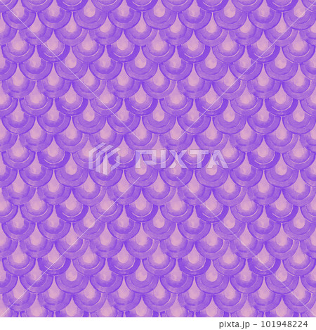 Watercolor Japanese traditional ornament. Fish scales. Vintage seamless pattern. Watercolor Japanese traditional ornament. Fish scales. Vintage seamless pattern. 101948224