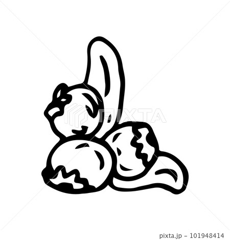 Blueberry in line style. Isolated hand drawing berry vector illustration. Doodle simple outline. 101948414