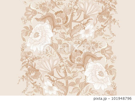 Fantasy flowers in art nouveau style, vintage, old, retro style. 101948796