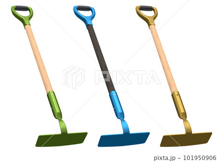 Set of garden tools and supplies for gardener and flower pots in garden Set of garden tools and supplies for gardener and flower pots in garden 101950906