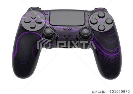 Realistic video game joystick with seamless wavy pattern on white background Realistic video game joystick with seamless wavy pattern on white background 101950970