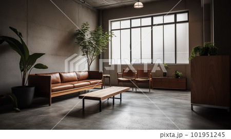 Modern interior design of a living room in an apartment Modern interior design of a living room in an apartment 101951245