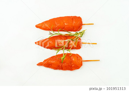 Chicken breast inner Fillets.Marinated Chicken skewers fillet meat.Fresh raw marinated chicken meat skewers iner fillet on a white background.Top view.Copy space.Closeup of chicken meat. Chicken breast inner Fillets.Marinated Chicken skewers fillet meat.Fresh raw marinated chicken meat skewers iner fillet on a white background.Top view.Copy space.Closeup of chicken meat. 101951313