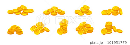 Pile and Heap of Golden Coins Shining Vector Set Pile and Heap of Golden Coins Shining Vector Set 101951779