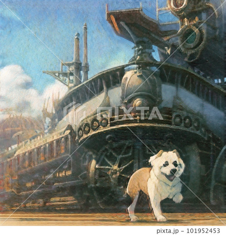 ファンタジー世界を旅する犬・わんわん／Generative AI 101952453