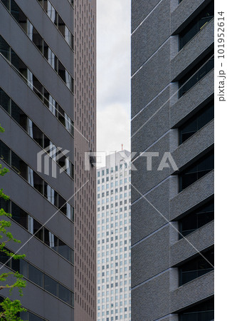 ビルとビルの間から見えるビルと空 ビルとビルの間から見えるビルと空 101952614