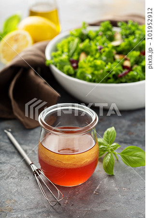 Homemade vinaigrette with raspberry 101952912