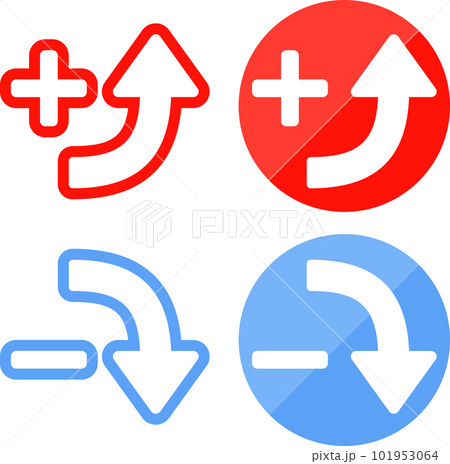 増加と減少のアイコンセット 101953064