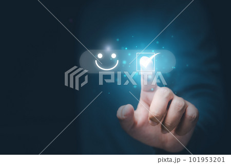 Customer rate. Smiling customer rate for best service. 101953201