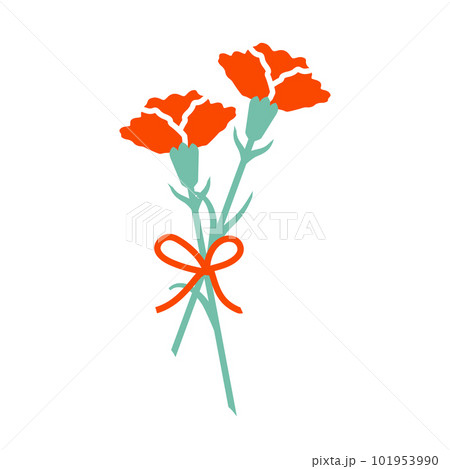 母の日　シンプルなカーネーションのイラスト素材 101953990