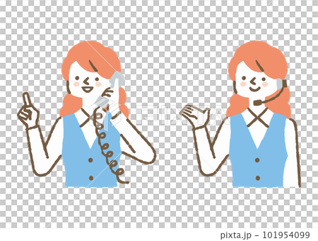 Woman working as a telephone operator_color 101954099