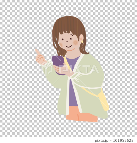 person holding a smartphone and pointing person holding a smartphone and pointing 101955628